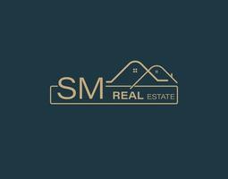 sm real inmuebles consultores logo diseño vectores imágenes lujo real inmuebles logo diseño