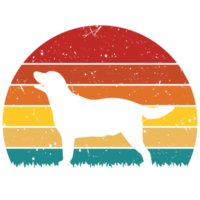 Dog Retro Sunset Design template png