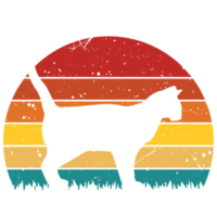 Cat Retro Sunset Design template png