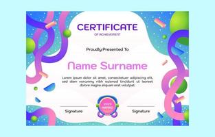 Fun Colored Certificate Design vector