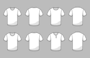 Outlined White T-shirt Mockup vector