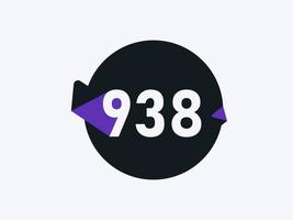 938 Number logo icon design vector image. Number logo icon design vector image