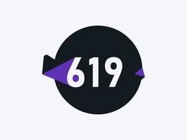 619 Number logo icon design vector image. Number logo icon design vector image