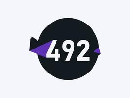 492 Number logo icon design vector image. Number logo icon design vector image
