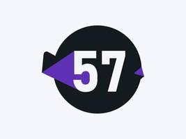 57 Number logo icon design vector image. Number logo icon design vector image
