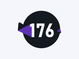 176 Number logo icon design vector image. Number logo icon design vector image