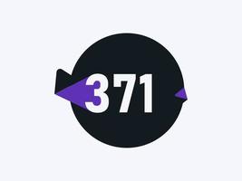 371 Number logo icon design vector image. Number logo icon design vector image