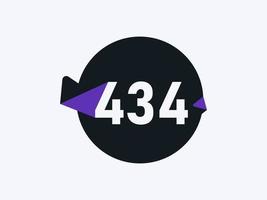 434 Number logo icon design vector image. Number logo icon design vector image