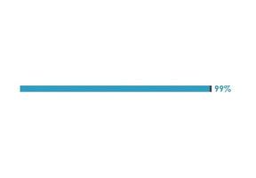 99 Percent loading icon,  Progress bar vector illustration