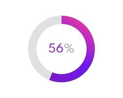 56 percent pie chart. Circle diagram business illustration, Percentage vector infographics