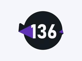 136 número logo icono diseño vector imagen. número logo icono diseño vector imagen