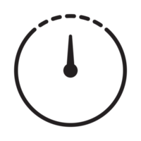 Uhr Gesicht Symbol schwarz und Weiß transparent Hintergrund png