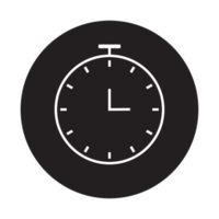 reloj cara icono negro y blanco transparente antecedentes png