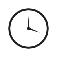 Uhr Gesicht Symbol schwarz und Weiß transparent Hintergrund png