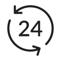 Uhr Gesicht Symbol schwarz und Weiß transparent Hintergrund png