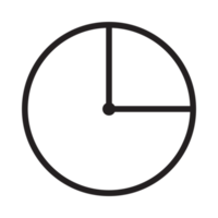 relógio face ícone Preto e branco transparente fundo png