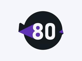 80 Number logo icon design vector image. Number logo icon design vector image