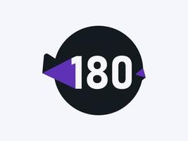 180 Number logo icon design vector image. Number logo icon design vector image