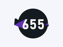 655 Number logo icon design vector image. Number logo icon design vector image