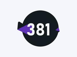 381 Number logo icon design vector image. Number logo icon design vector image