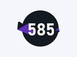 585 Number logo icon design vector image. Number logo icon design vector image