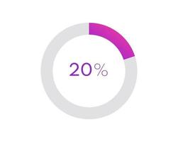 20 percent pie chart. Circle diagram business illustration, Percentage vector infographics