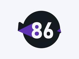 86 Number logo icon design vector image. Number logo icon design vector image