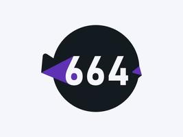 664 Number logo icon design vector image. Number logo icon design vector image