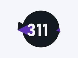 311 Number logo icon design vector image. Number logo icon design vector image