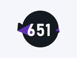 651 Number logo icon design vector image. Number logo icon design vector image