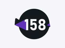158 Number logo icon design vector image. Number logo icon design vector image