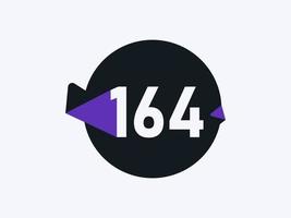 164 Number logo icon design vector image. Number logo icon design vector image