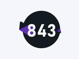 843 Number logo icon design vector image. Number logo icon design vector image