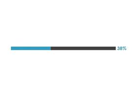 38 Percent loading icon,  Progress bar vector illustration