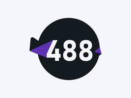 488 Number logo icon design vector image. Number logo icon design vector image