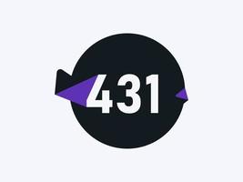 431 Number logo icon design vector image. Number logo icon design vector image