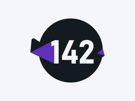 142 Number logo icon design vector image. Number logo icon design vector image