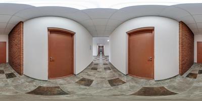 full seamless spherical hdri 360 panorama in interior room in modern apartments, office with white empty corridor for room office in equirectangular projection photo