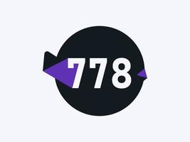 778 Number logo icon design vector image. Number logo icon design vector image