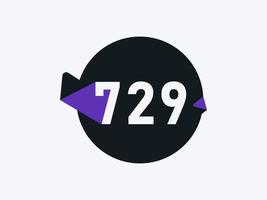 729 número logo icono diseño vector imagen. número logo icono diseño vector imagen