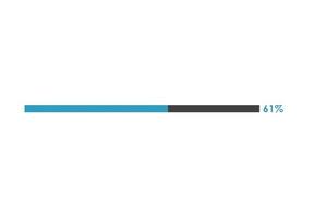 61 Percent loading icon,  Progress bar vector illustration