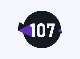 107 número logo icono diseño vector imagen. número logo icono diseño vector imagen