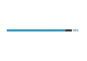 90 Percent loading icon,  Progress bar vector illustration