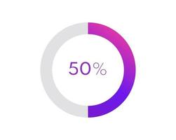 50 percent pie chart. Circle diagram business illustration, Percentage vector infographics