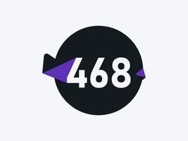 468 Number logo icon design vector image. Number logo icon design vector image