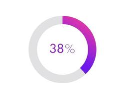 38 percent pie chart. Circle diagram business illustration, Percentage vector infographics