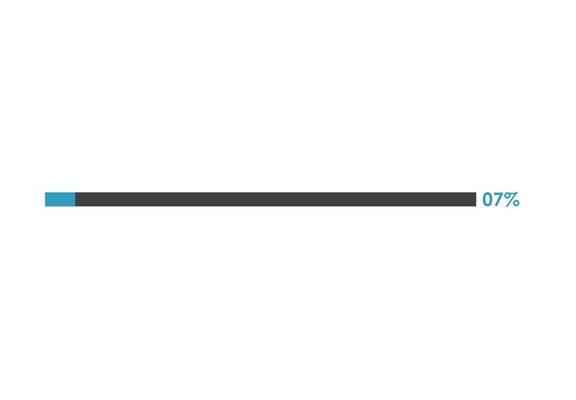 7 Percent loading icon,  Progress bar vector illustration
