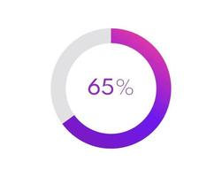 65 percent pie chart. Circle diagram business illustration, Percentage vector infographics