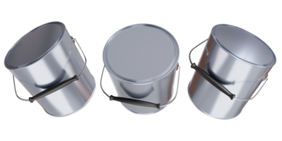 3d ilustración pintar lata plata metal lata aluminio envase pintar con manejas para interior mejoras aislado en blanco antecedentes - recorte camino png