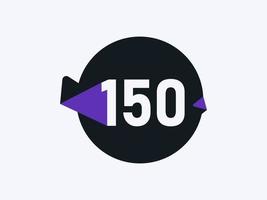 150 Number logo icon design vector image. Number logo icon design vector image
